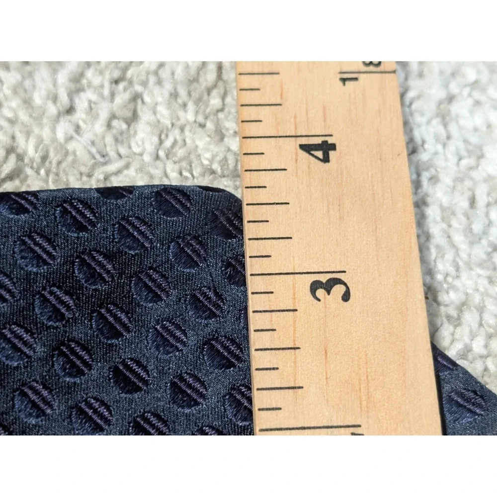 RBM Collection Tie Mens Navy Blue Geometric Silk Classic Woven Jacquard Business